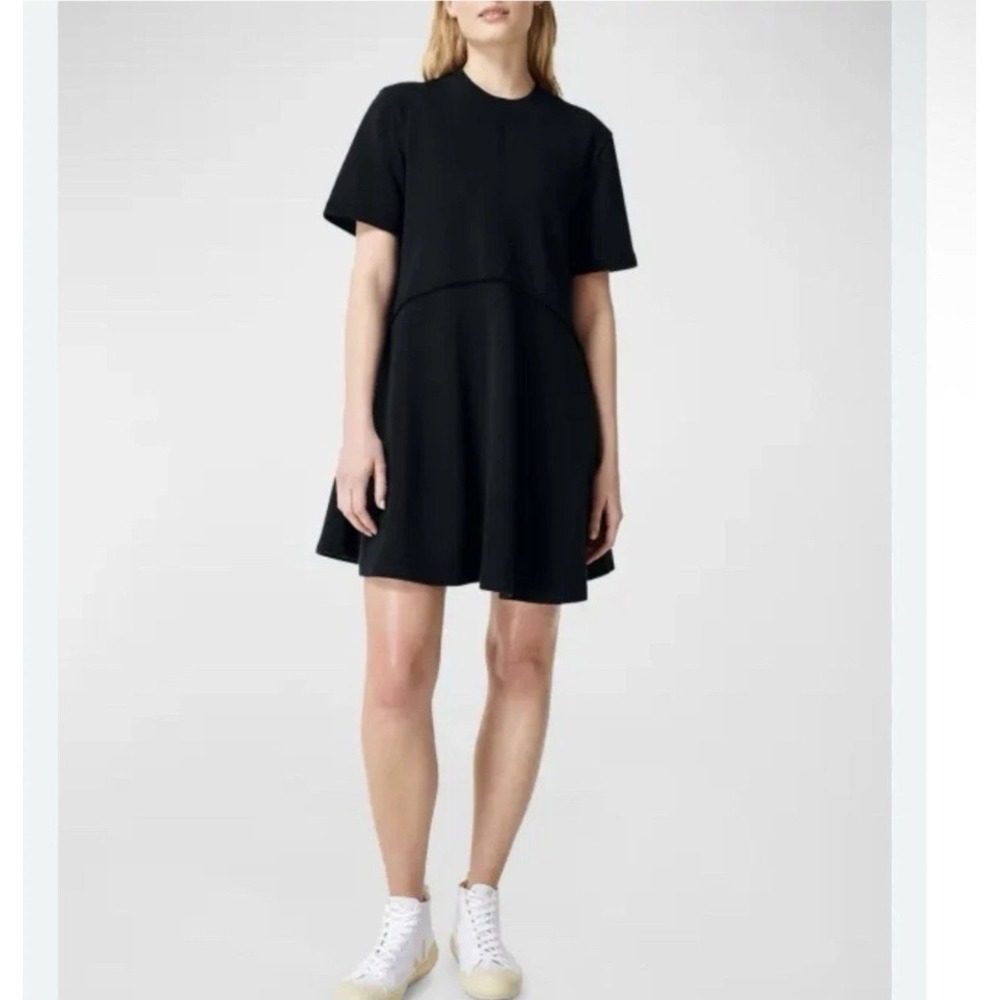 Anthopologie Sweaty Betty Revive T-Shirt Fit & Flare Athleisure Black Dress Sz 4 - Picture 7 of 14
